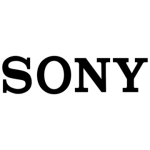 a black sony logo on a green background